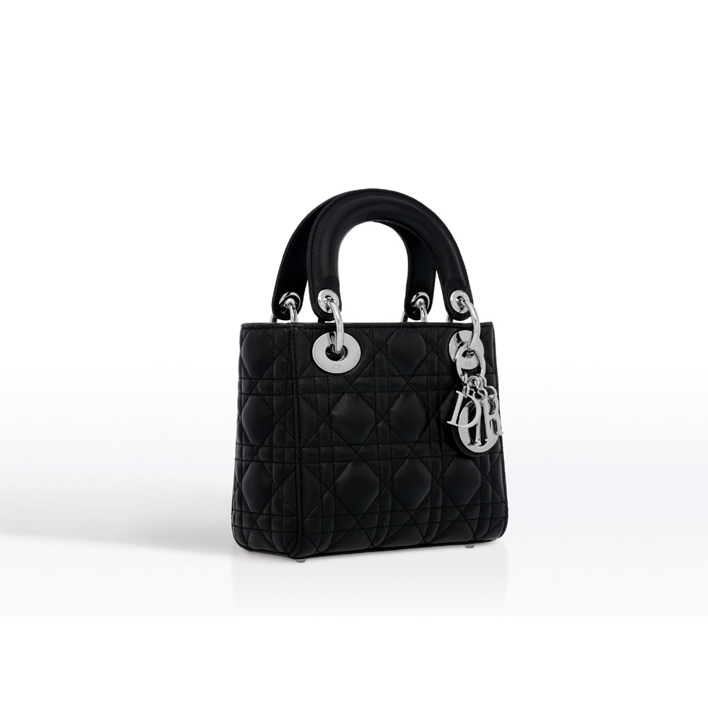 Mini lady dior bag in black lambskin CAL44501 N0 - Photo-2