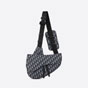 Maxi Saddle Bag Beige and Black Dior Oblique Jacquard 1ADPO211YKY H27E - thumb-2