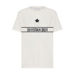 Dior T-Shirt White Cotton Jersey with Signature 323T06A4414 X0200