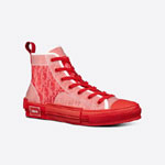 B23 High Top Sneaker Red Dior Oblique Canvas 3SH118YNT H363