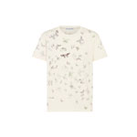 T-Shirt Beige Cotton Jersey Multicolor Dioresque Butterfly Motif 613T07A4263 X1846