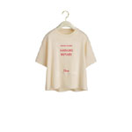 Dior Book Cover Oversized Cropped T-Shirt Beige Red Cotton Jersey 623T12A4282 X1830