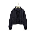 Zipped Cropped Jacket Navy Blue Dior Oblique Technical Taffeta 627C24A2661 X5899