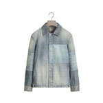 Dior Overshirt with Patchwork Effect Blue Cotton Twill 683D586A3052 C525