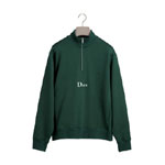 Dior Sweatshirt with Zipped Neckline Green Cotton Fleece 683J605A3035 C680