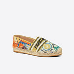 Dior Granville Espadrille Turquoise Embroidered Cotton KCB585LUE S26B