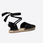 Dior Granville Espadrille with Laces Black Mesh Embroidery KCB595EMR S900 - thumb-2