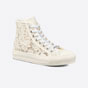 Walk n Dior High-Top Sneaker White Macrame Embroidered Cotton KCK354MCM S03W - thumb-2