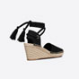 Dior Granville Wedge Espadrille Black Mesh Embroidery KCP788EMR S900 - thumb-2