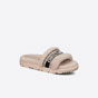 Dior Dway Slide Black Embroidered Cotton and Honey Shearling KCQ551ESK S20T - thumb-2