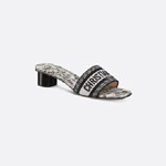 Dior Dway Heeled Slide Cotton Embroidered KCQ902PSG S19W