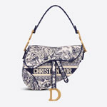 Dior Saddle Bag Blue Toile de Jouy Embroidery M0446CTDT M808