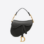 Dior Mini Saddle Bag Black Grained Calfskin M0447CBAA M900