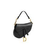 Dior Small Saddle Bag with Strap Black Grained Calfskin M0457CUQW M900