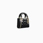 mini lady dior bag with chain in black patent cannage calfskin M0505OVRB M900 - thumb-2