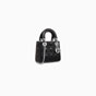 mini lady dior bag in black lambskin with chain M0505PCAL M900 - thumb-2