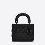 Mini Lady Dior Bag Black Ultramatte Cannage Calfskin M0505SLOI M989