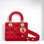 lady dior bag in bright red lambskin customisable shoulder strap M0532OCAL M383 - thumb-2