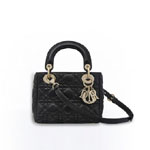 Dior Supple lady dior mini bag in black lambskin M0533ONMJ M900