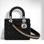 lady dior lambskin bag with embroidered shoulder strap M0550PLBB M911