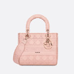 Dior Medium Lady D-Lite Bag Rosewood Cannage Embroidery M0565JREY M957