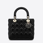 Medium Lady Dior Bag Black Cannage Lambskin M0565OCEA M900
