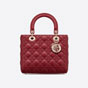 Medium Lady Dior Bag Cherry Red Lambskin M0565ONGE M52R - thumb-3