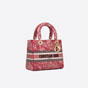Medium Lady D-Lite Bag Metallic Red Dior Brocart Embroidery M0565ORWL M33E - thumb-2