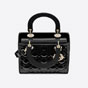 Medium Lady Dior Bag Black Cannage Patent Calfskin M0565OWCB M900 - thumb-2