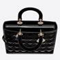Large Lady Dior Bag Black Patent Cannage Calfskin M0566OWCB M900 - thumb-2