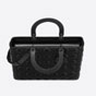 Large Lady Dior Bag Black Ultramatte Calfskin M0566SLOI M989 - thumb-2
