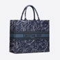 Large Dior Book Tote Blue Roses Embroidery M1286ZRVG M928 - thumb-2