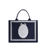 Medium Dior Book Tote with Strap Blue Dior Oblique Embroidery M1354PEHS M928