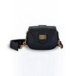 Dior D-fence saddlebag in black calfskin M6501CVQV M900