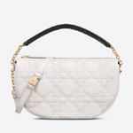 Medium Dior Vibe Hobo Bag White Cannage Lambskin M7201ONOA M879