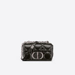 Small Dior Caro Bag Black Quilted Macrocannage Calfskin M9241BNGK M900