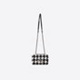 Small Dior Caro Bag Black White Macro Houndstooth Fabric M9241BTIO M911 - thumb-3