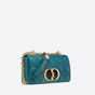 Small Dior Caro Bag Deep Ocean Blue Supple Cannage Calfskin M9241UWHC M97B - thumb-2