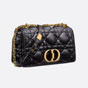 Medium Dior Caro Bag Black Quilted Macrocannage Calfskin M9242UNGK M900 - thumb-2