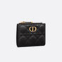 Dior Caro Dahlia Wallet Black Supple Cannage Calf S5173UWHC M900 - thumb-2