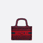 Mini Dior Book Tote Navy Blue and Red I Love Paris Embroidery S5475ZRGF M928