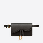 Dior Saddle Belt Pouch Black Grained Calfskin S5619CBAA M900