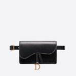 Dior Saddle Belt Pouch Black Crinkled Calfskin S5619CNPY M900