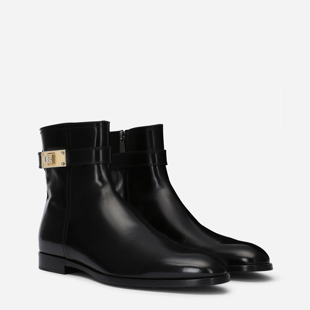DG Brushed calfskin ankle boots in Black A60546A120380999 - Photo-2