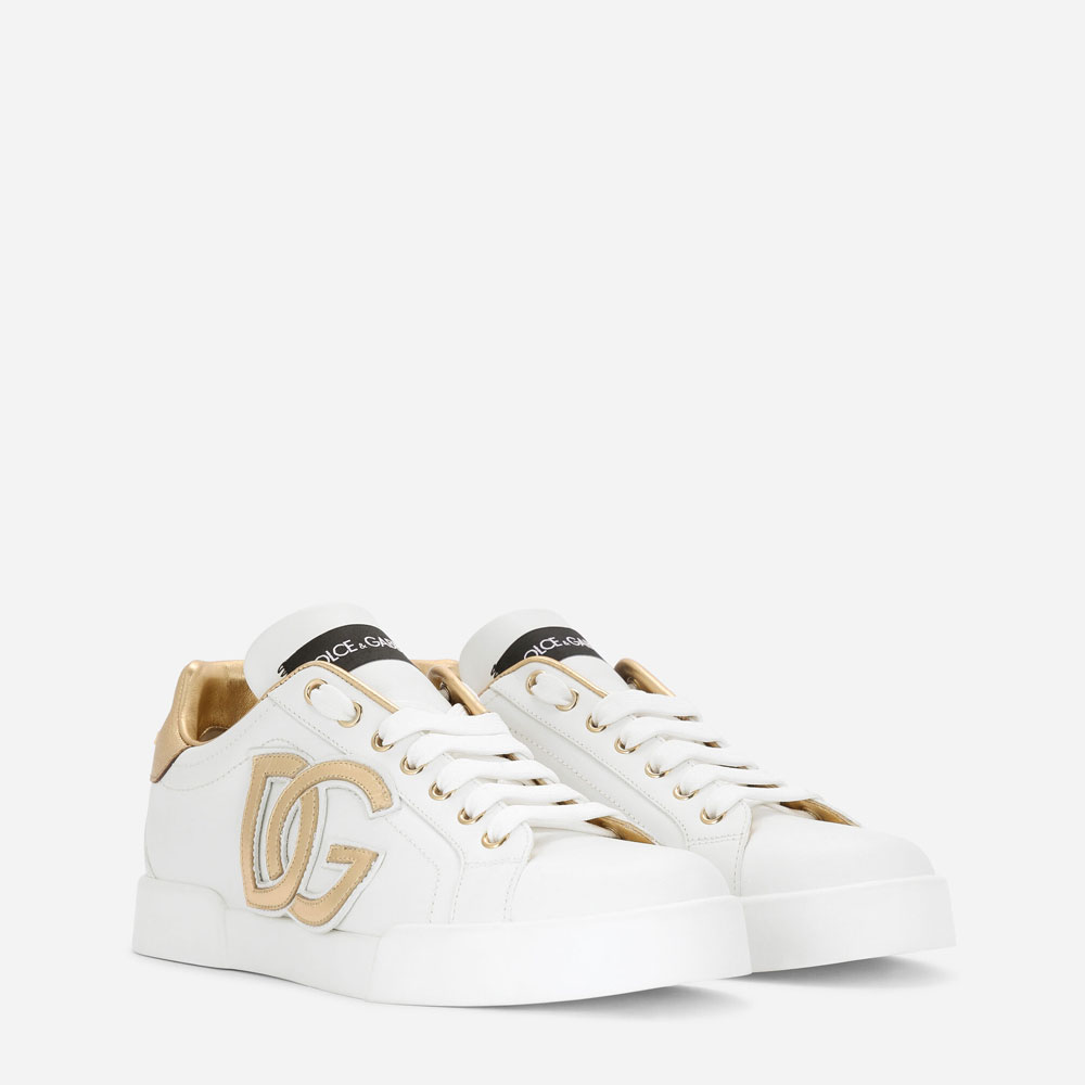 Calfskin Portofino sneakers with DG logo in White CK1545AD78089662 - Photo-2