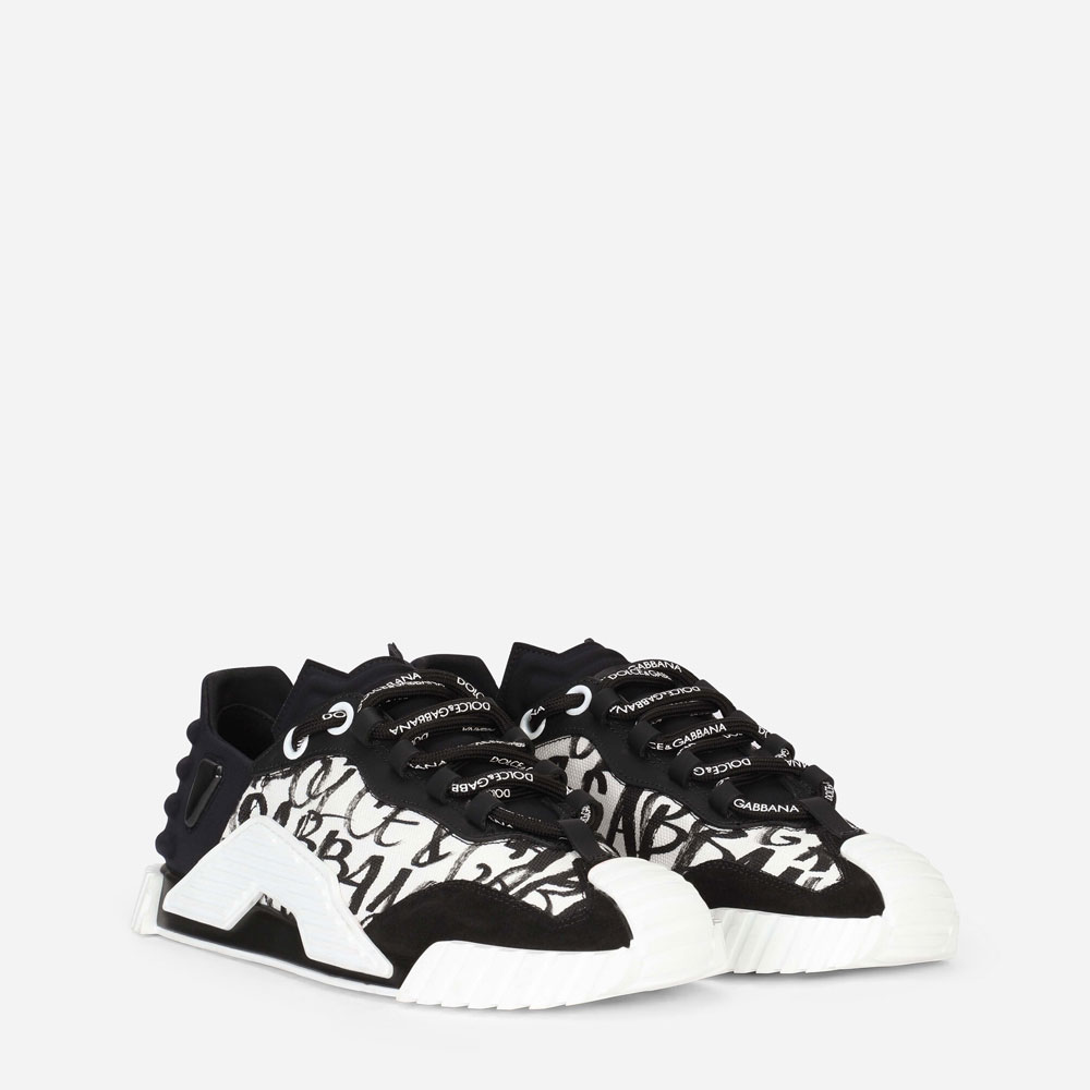 DG Mixed-materials NS1 slip-on sneakers with logo print CK1810AO844HARZN - Photo-2