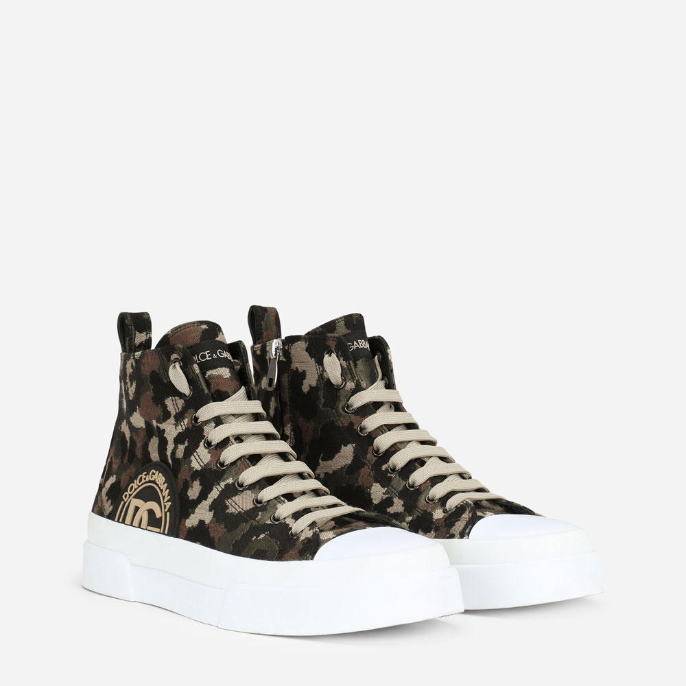 DG Canvas jacquard Portofino Light mid-top sneakers CS1889AQ7008B021 - Photo-2