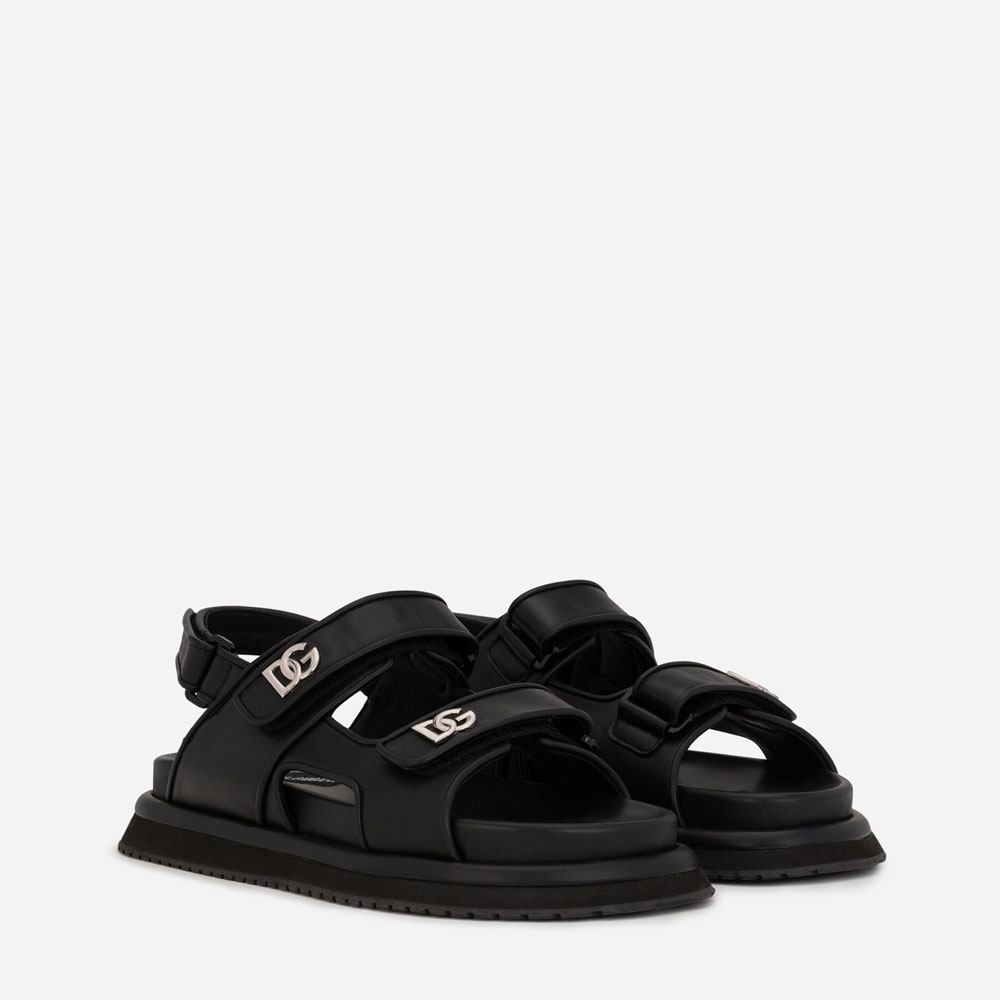 DG Calfskin nappa sandals in Black CS2042AD43980999 - Photo-2