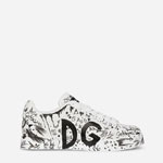 DG Calfskin Portofino sneakers with logo print CK1602AO773HWF57