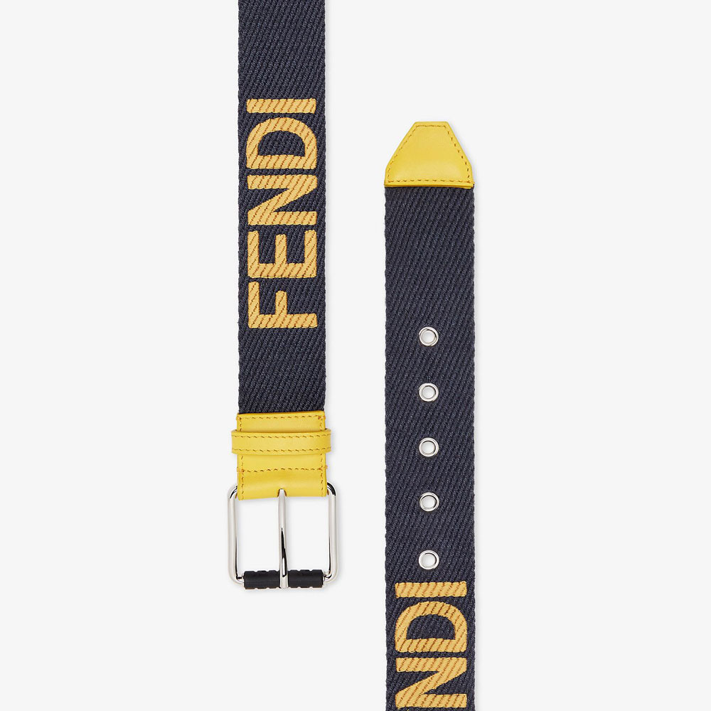 Fendi Grey Fabric Belt 7C0367 ADPN F1CJI - Photo-2